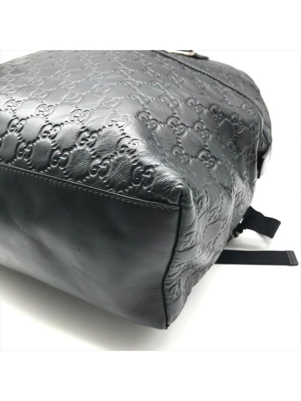 Guccissima Sherry Line Leather Backpack Black Travel Bag - Picture 5 of 10